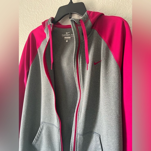 Nike, L, Gray and pink long sleeve zip up hoodie. - Picture 2 of 6